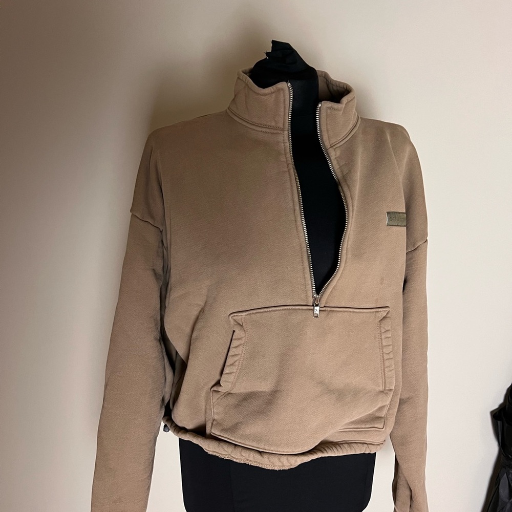 Set Active Tan Half-Zip Pullover Sweatshirt - image 4